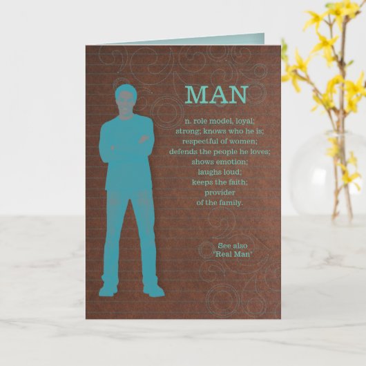 Wat een echte man is verjaardagskaart kaart (Gele Bloem)