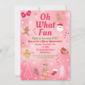 Wat een felroze kerstfeestdag uitnodigingen (Voorkant)