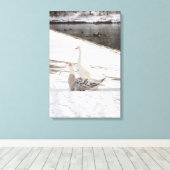 Wat een gans canvas afdruk (Insitu (Houten vloer))