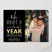 Wat een geweldig jaar | Happy New Year Photo Real Folie Feestdagenkaart (Voorkant)