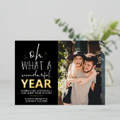Wat een geweldig jaar | Happy New Year Photo Real Folie Feestdagenkaart (Staand Voorkant)