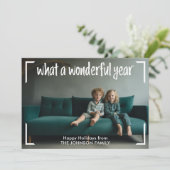 Wat een geweldig jaar - kerstfoto feestdagenkaart (Staand voorkant)