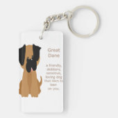 Wat een geweldige Deen is Fun Dog Quote Sleutelhanger (achterkant)