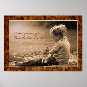 Wat een grotere gave dan de liefde van een kat. poster