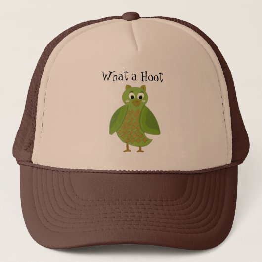 Wat een Hoot - Groene Owl Trucker Pet (Voorkant)