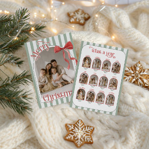 Wat een Jaar 12 Foto Collage Kerstkaart Kaart