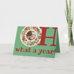 Wat een jaar afscheid 2020 Groene Kerstfoto Kaart