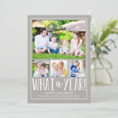 Wat een jaar EDITABLE COLOR Holiday Photo Card Feestdagenkaart (Staand voorkant)
