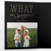 Wat een jaar EDITABLE COLOR Trifold Holiday Kaart (Binnenzijde eerst)