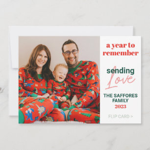 Wat een jaar familie kerst vakantie fotokaart feestdagenkaart