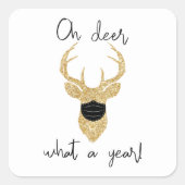 Wat een jaar! Funny Kerstfeestdag Vierkante Sticker (Voorkant)