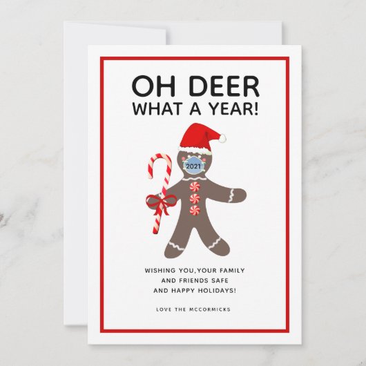 Wat een jaar grappige Kerstmis 2021 Feestdagenkaart (Voorkant)