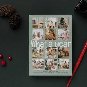 Wat een jaar kerstfoto op maat feestdagenkaart