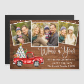 Wat een jaar Kerstmis 3 Fotomagnetische Kaart (Voorkant / Achterkant)