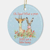 Wat een jaar kerstpandemie 2020 keramisch ornament (Links)