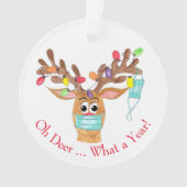 Wat een jaar! Rooddoffer Gemaskerd rendier Ornament (voorkant)