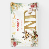 Wat een leuke eerste verjaardag kerst spandoek (Verticaal)