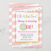 Wat een leuke eerste verjaardag uitnodiging (Voorkant / Achterkant)