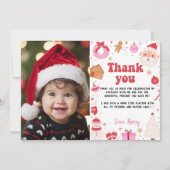 Wat een leuke kerst verjaardag foto Dank je wel Bedankkaart (Voorkant)