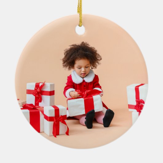 Wat een leuke kerstfoto keramisch ornament (Achterkant)