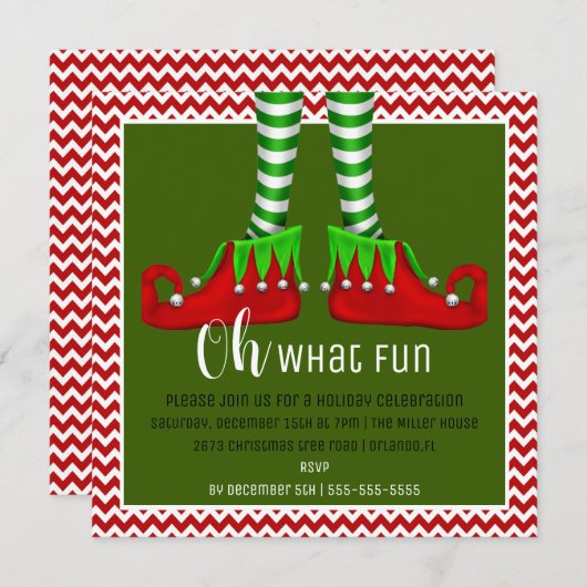 Wat een leuke uitnodiging voor kerstfeest? (Voorkant / Achterkant)