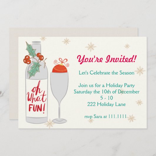 Wat een leuke vakantie uitnodigen kaart (Voorkant / Achterkant)