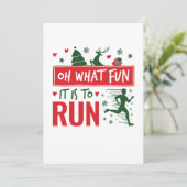 Wat een lol is het om de Kerstman te hardlopen Ker Feestdagenkaart (Staand voorkant)