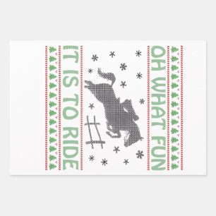 Wat een lol is het om op een lelijk Kerstpaard te Inpakpapier Vel