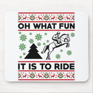 Wat een lol om op een paard te rijden LELIJK Kerst Muismat
