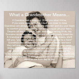 Wat een oma bedoelt, Herdenkingsgedicht Poster