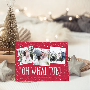 Wat een plezier! 3 Foto-collage Feestdagenkaart