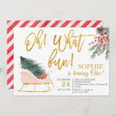 Wat een plezier! Eerste Kerstdag van 1 Kerstmis Kaart (Voorkant / Achterkant)