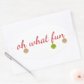 Wat een plezier! Kerstontwerp Ovale Sticker (Envelop)