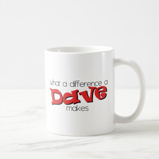 Wat een verschil dat een Dave maakt. Koffiemok (Rechts)