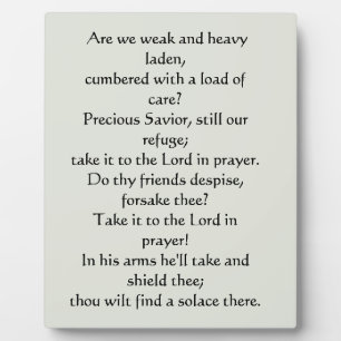 Wat een vriend hebben we in Jesus Plaque Fotoplaat