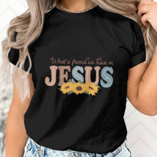 Wat een vriend hebben we in Jesus-Sunflower Graphi T-shirt