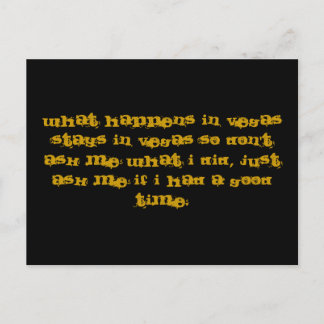 WAT ER GEBEURT IN VEGAS BLIJFT IN VEGAS, DAN IS ER BRIEFKAART