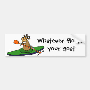 Wat er ook drijft op je geit Kayaking Cartoon Bumpersticker