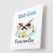 Wat er ook drijft Uw Koe Vierkante Klok (Hoek)