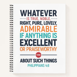 Wat er ook is waar, Noble rechts, Filippijnen 4:8 Notitieboek