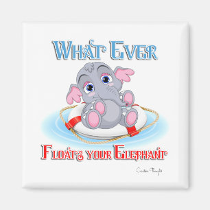 Wat er ook op drijft... je Baby olifant Magneet
