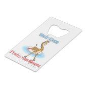 Wat er ook op drijft Uw Giraffe Kredietkaart Flessenopener (Voorkant Gekanteld)