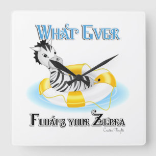 Wat er ook op drijft Uw Zebra 4 Vierkante Klok
