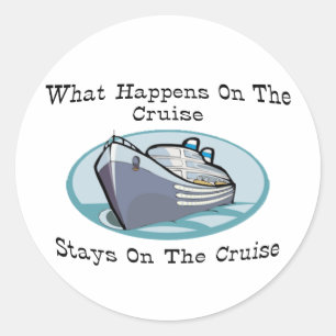 Wat er op de cruise gebeurt ronde sticker