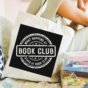Wat gebeurt er bij Book Club Retro Style Tote Bag