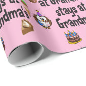 Wat gebeurt er bij oma? cadeaupapier (Rol Hoek)