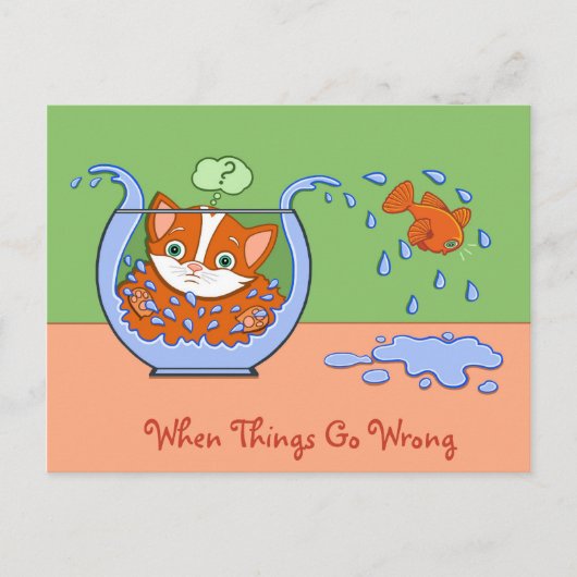 Wat gebeurt er? briefkaart (Voorkant)