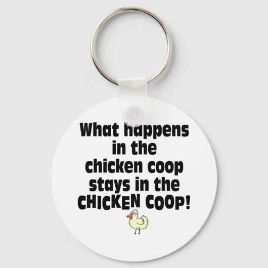 Wat gebeurt er in de Chicken Coop? Sleutelhanger (Voorkant)
