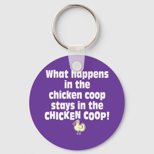 Wat gebeurt er in de Chicken Coop? Sleutelhanger (Voorkant)