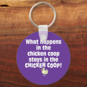 Wat gebeurt er in de Chicken Coop? Sleutelhanger (Voorkant)